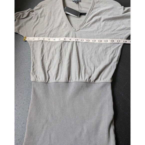 James Perse Mixed Media Blouson Mini Dress Color PLT 3/4 Sleeve Size 0 XS - Picture 4 of 13